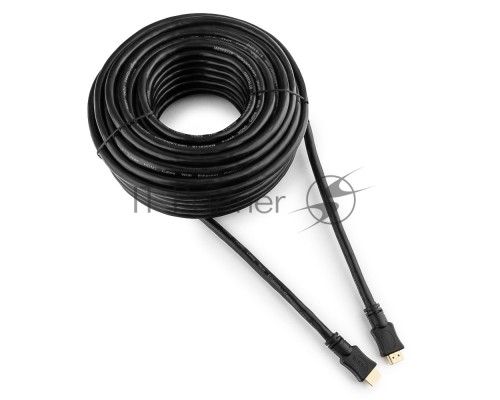Кабель HDMI Cablexpert CC-HDMI4-20M, 19M/19M, v2.0, медь, позол.разъемы, экран, 20м, черный, пакет