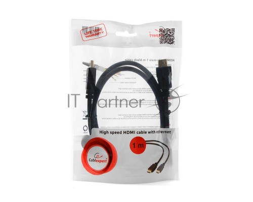 Кабель HDMI Cablexpert CC-HDMI4-1M, 19M/19M, v2.0, медь, позол.разъемы, экран, 1м, черный, пакет Кабель HDMI Cablexpert CC-HDMI4-1M, 19M/19M, v2.0, медь, позол.разъемы, экран, 1м, черный, пакет