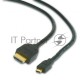 Кабель HDMI-microHDMI Cablexpert CC-HDMID-6, 19M/19M, v2.0, медь, позол.разъемы, экран, 1.8м, черный, пакет