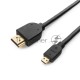 Кабель HDMI-microHDMI Cablexpert CC-HDMID-6, 19M/19M, v2.0, медь, позол.разъемы, экран, 1.8м, черный, пакет