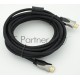 Кабель HDMI Ver.1.4 Gray jack HDMI(19pin)/HDMI(19pin) (5м) феррит.кольца Позолоченные контакты