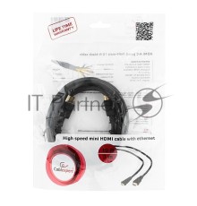 Кабель HDMI-miniHDMI Cablexpert CC-HDMI4C-10, 19M/19M, v2.0, медь, позол.разъемы, экран, 3.0м, черный, пакет