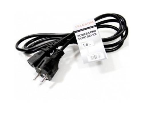 [кабели] Telecom Кабель (TE021-CU0.75-1.8M) компьютер - розетка 220V (EURO) 1.8м, 3G0 7.5mm медь 