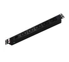 REM Блок розеток Rem-10 без шнура с инд., 10 IEC 60320 C13, вход IEC 60320 C14, 10A, алюм., 19