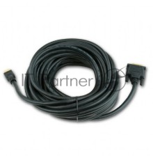 Кабель HDMI-DVI Cablexpert CC-HDMI-DVI-7.5MC, 19M/19M, single link, медь, позол.разъемы, экран, 7.5м, черный, пакет