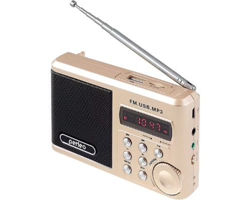 [Радиоприемник] Perfeo мини-аудио Sound Ranger, УКВ+ FM, MP3 (USB/TF), USB-audio, BL-5C 1000mAh, шамп.золот (SV922AU) [PF_3185]