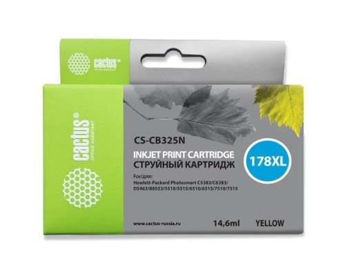 [расходные материалы] Cactus CB325 (CS-CB325N(CS-CB325)) Картридж №178XL для HP PS B8553/C5383/C6383/D5463 (жёлтый) 