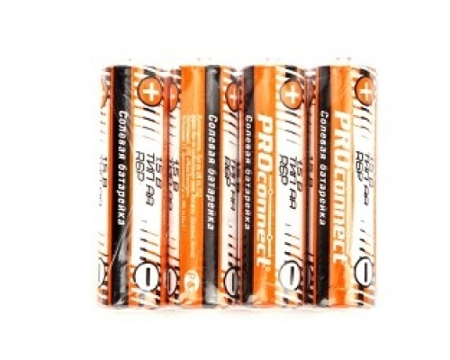 [Батарейка] PROconnect (30-0010) Батарейка солевая АА/R6, 1,5В, 4 шт, термопленка