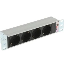 REM Блок розеток Rem-10 без шнура, 4 Schuko, вход IEC 60320 C14, 10A, алюм., 10