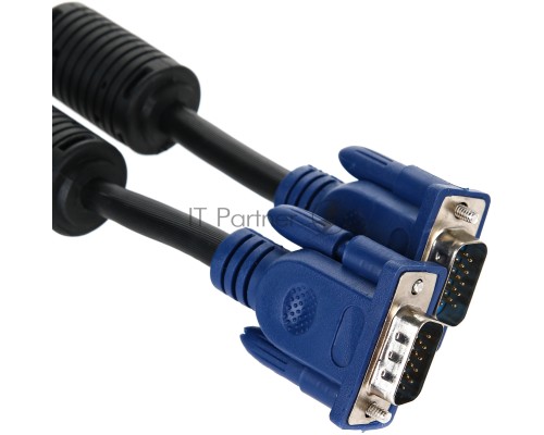 Кабель VGA 3м AOpen 2 фильтра, монитор-SVGA card 15M-15M, ACG341AD-3M