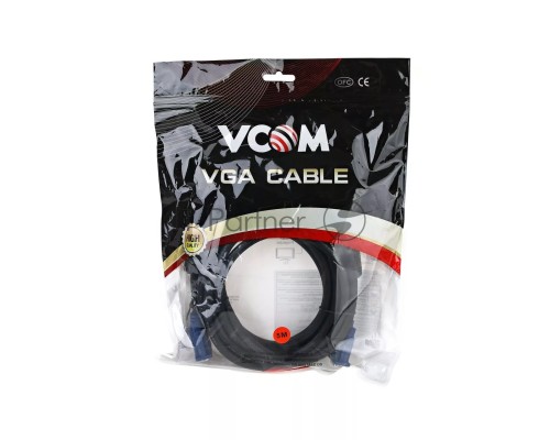 Кабель VCOM VVG6460-5MO удлинительный Монитор-SVGA card (15M-15F) 5m, 2 фильтра