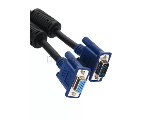 Кабель VCOM VVG6460-5MO удлинительный Монитор-SVGA card (15M-15F) 5m, 2 фильтра