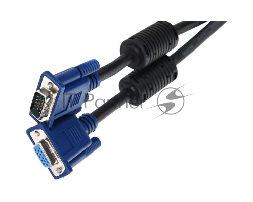 Кабель VCOM VVG6460-5MO удлинительный Монитор-SVGA card (15M-15F) 5m, 2 фильтра