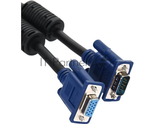 Кабель VCOM VVG6460-5MO удлинительный Монитор-SVGA card (15M-15F) 5m, 2 фильтра