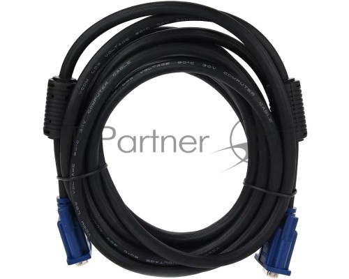 Кабель VCOM VVG6460-5MO удлинительный Монитор-SVGA card (15M-15F) 5m, 2 фильтра