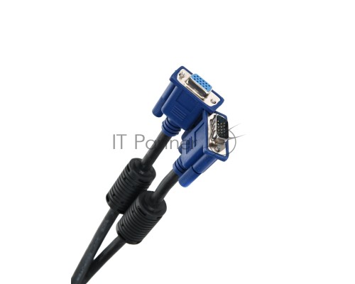 Кабель VCOM VVG6460-1.8 Кабель удлинительный Монитор-SVGA card (15M-15F) 1.8m, 2 фильтра       
