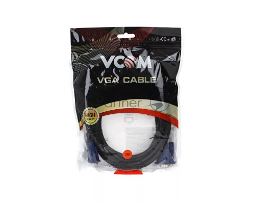 Кабель монитор-SVGA card (15M-15M) 3.0м 2 фильтра VCOM