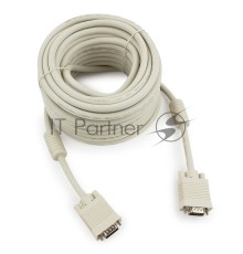 Кабель Gembird/Cablexpert CC-PPVGA-15m, Кабель VGA Premium ,15M/15M,15м, тройн. экран,феррит. кольца,пакет    