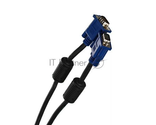 Кабель VCOM VVG6448-15M(C) Кабель монитор-SVGA card (15M-15M) 15м 2 фильтра     