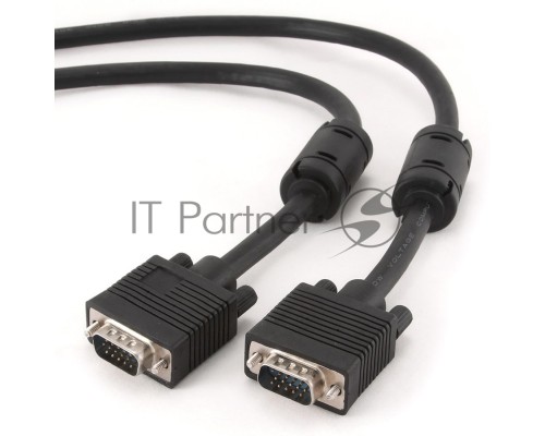 Кабель Gembird/Cablexpert CC-PPVGA-10, Кабель VGA Premium  15M/15M, 3.0м, белый, тройной экран, феррит.кольца 
