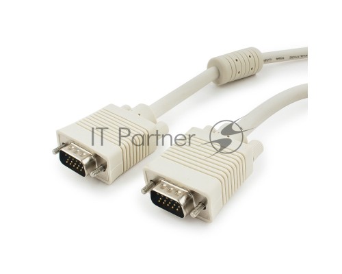 Кабель Gembird/Cablexpert CC-PPVGA-10, Кабель VGA Premium  15M/15M, 3.0м, белый, тройной экран, феррит.кольца 