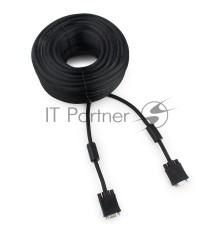 Кабель Gembird/Cablexpert CC-PPVGA-30M-B, Кабель VGA Premium , 15M/15M, 30м, черный, тройной экран, феррит.кольца 