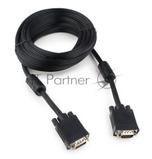 Кабель Gembird/Cablexpert CC-PPVGA-5M-B, Кабель VGA Premium , 15M/15M, 5.0м,черный,тройной экран, феррит.кольца 