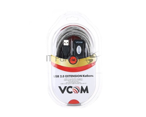 Кабель VCOM VUS7049-5M  USB2.0-repeater, удлинительный активный <Am-->Af> 5м