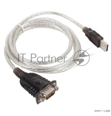Кабель-адаптер USB AM <-> COM DB9M(RS232) Orient USS-111N18, chipset Prolific PL2303TA, поддержка Win 8/8.1, 1.8м, крепление гайки, ret   