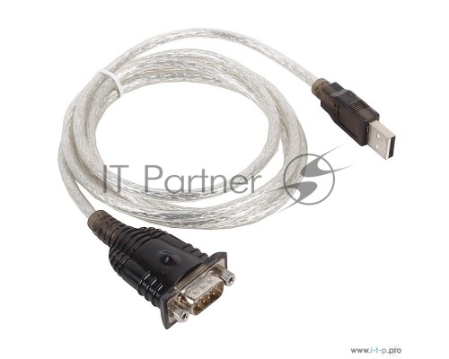 Кабель-адаптер USB AM <-> COM DB9M(RS232) Orient USS-111N18, chipset Prolific PL2303TA, поддержка Win 8/8.1, 1.8м, крепление гайки, ret   