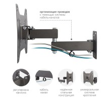 Kromax OPTIMA-204 black {Кронштейн для LED/LCD телевизоров 15