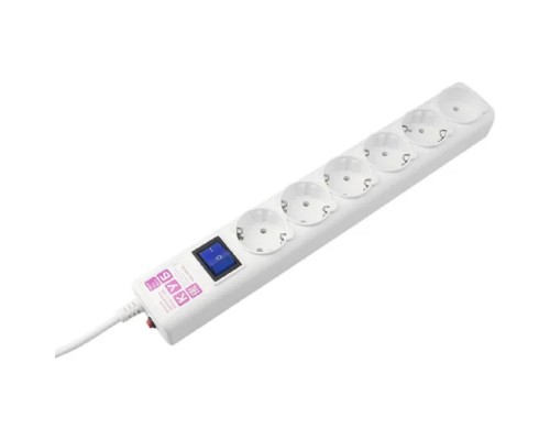 [Сетевые фильтры] PowerCube Фильтр-удлинитель (SPG(5+1)-16B-0,5M) 6 розеток, 0,5 м,16А/3,5кВт, белый