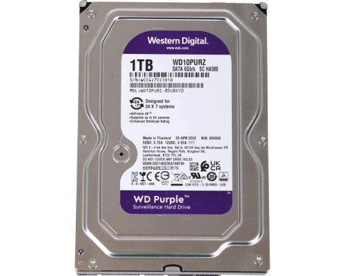 [Жесткий диск] 1TB WD Purple (WD10PURZ) {Serial ATA III, 5400- rpm, 64Mb, 3.5