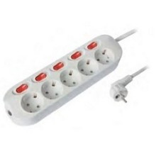 СТАРТ (4680024810432) Сетевой удлинитель C/У S 5х1-ZDIV.  с заземлением и защитой от детей сечение провода 3х1мм2. Длина провода 1,5 м.