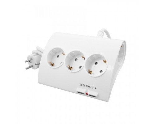 [Бытовые удлинители] СТАРТ (4680024810449) Сетевой удлинитель  C/У S 5х1-ZDV 2USB.  с заземлением и защитой от детей сечение провода 3х1мм2. Длина провода 1,5 м.