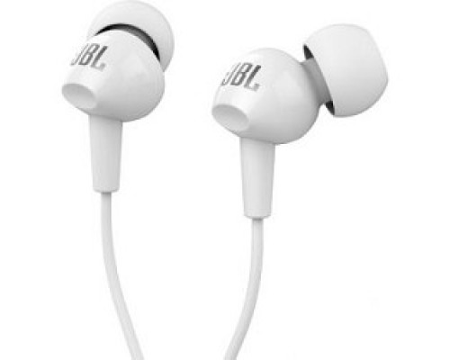 [Наушники] JBL C100SIUWHT наушники вкладыши,  белый, проводные Mini jack 3.5 mm