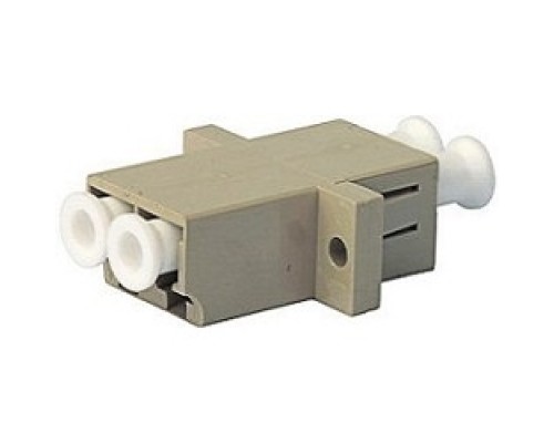 [Монтажное оборудование] Hyperline FA-P11Z-DLC/­DLC-N/­WH-BG Оптический проходной адаптер LC-LC, MM, duplex, корпус пластиковый, бежевый, белые колпачки