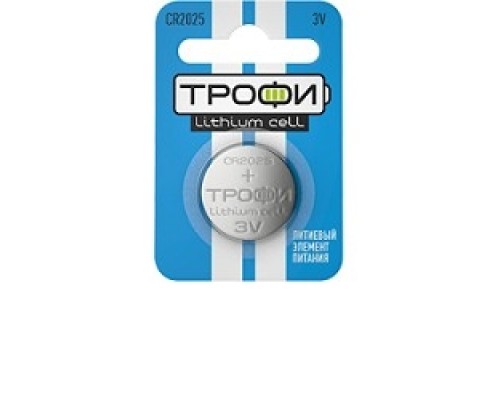 [Батарейки] Трофи CR2025-1BL (10/240/38400) (1шт. в упак)
