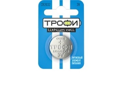 [Батарейки] Трофи CR2032-1BL (10/240/38400) (1шт. в уп-ке)
