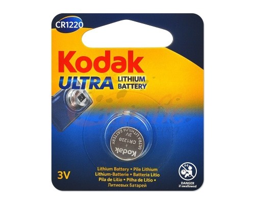 [Батарейки ] Kodak CR1220-1BL (60/240/61440) ULTRA (1 шт. в уп-ке) 