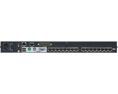 Переключатель KVM,  1 local user PS2+VGA+1 IP user =) 16 cpu (PS2/USB/Sun+VGA)/RS232, без шнуров Cat 5 High-Density KVM over the NET.