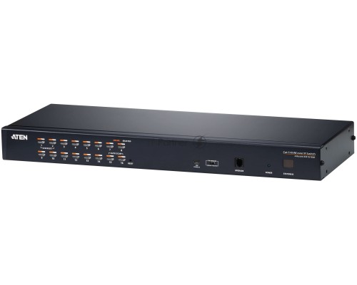 Переключатель KVM,  1 local user PS2+VGA+1 IP user =) 16 cpu (PS2/USB/Sun+VGA)/RS232, без шнуров Cat 5 High-Density KVM over the NET.