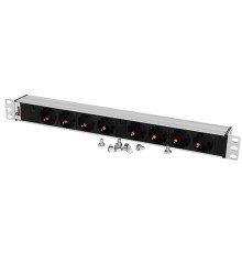 REM Блок розеток Rem-32 с инд., 8 Schuko, 32A, алюм., 19