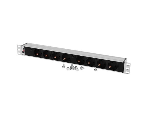 [Аксессуар] REM Блок розеток Rem-32 с инд., 8 Schuko, 32A, алюм., 19