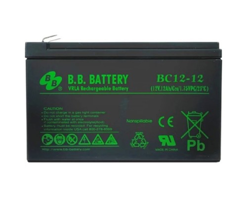 [батареи] АКБ B.B. Battery BC 12-12 (12V 12Ah  ДхШхВ 151x98x98 мм, масса 3,35 кг) клеммы F2 