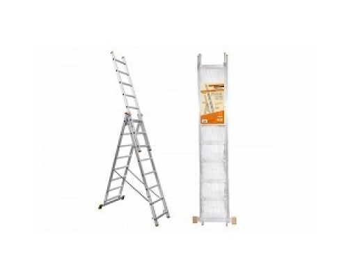 [Лестницы, стремянки] Вихрь Лестница алюминиевая трёхсекционная ЛА 3х10 [73/5/1/17]