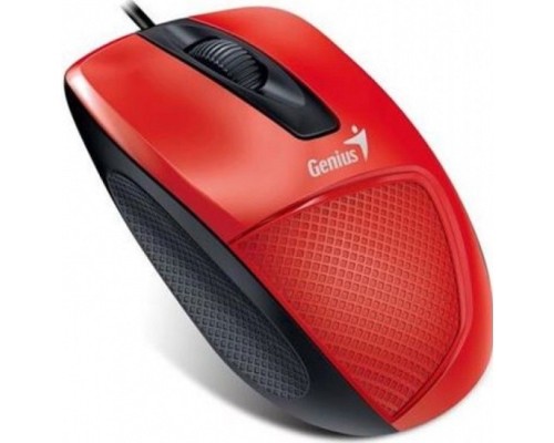 [Мышь] Genius Мышь DX-150X Red { эргономичная, оптическая, 1000 dpi, 3 кнопки+колесо прокрутки, провод 1,5 м, USB} [31010231101]