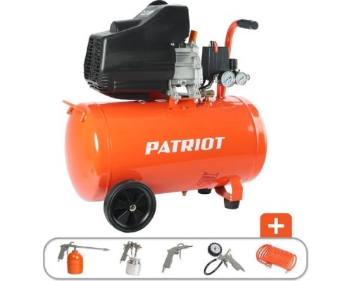 [Компрессоры, Пневматическое оборудование] PATRIOT EURO 50-260К Компрессор [525306316] { Мощность: 1.8 кВт; Напряжение: 230В~50Гц; Обороты двигателя: 2850 об/мин; Производительность: 260 л/мин; Объем ресивера: 50 л; Давление: 8 бар; Вес: 28,5}