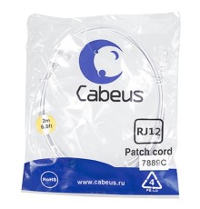 Cabeus PC-TEL-RJ12-2m Патч-корд 6p4c телефонный, 2 м, белый