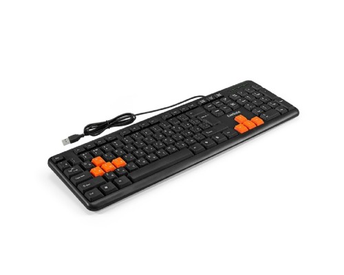 [Клавиатуры] Exegate EX264080RUS Клавиатура Exegate LY-403, <USB, черная, 105кл, Enter большой, 8 красных клавиш> Color box